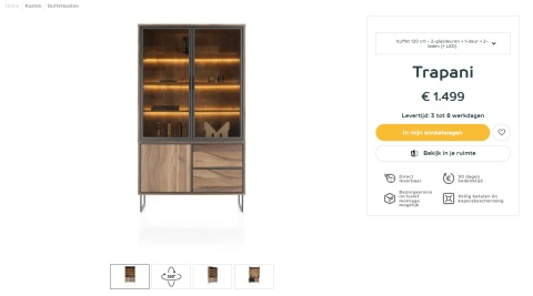 [M] Wysoka witryna industrialna TRAPANI 120x210 cm, fornir mango 'smoked', z oświetleniem LED.