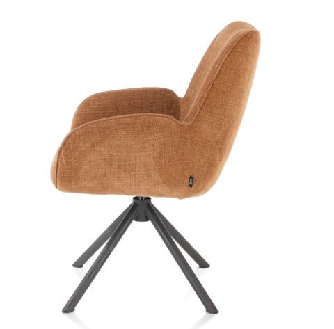 [na zamówienie] Fotel Obrotowy RILEY – Sprężyny Kieszeniowe – Tkanina Chenille – Kolor Koper