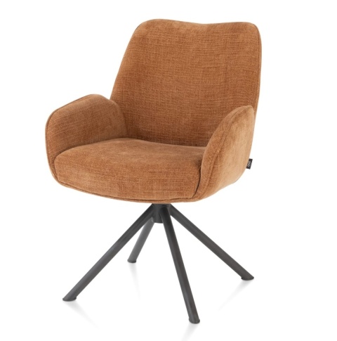 [na zamówienie] Fotel Obrotowy RILEY – Sprężyny Kieszeniowe – Tkanina Chenille – Kolor Koper