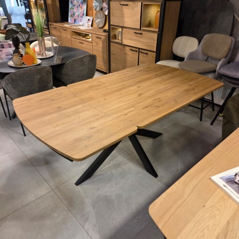[K, od ręki] Stół rozkładany Pavalon 140-190x100 cm na centralnej nodze, blat Primo Laminato (HPL) w kolorze NATURAL