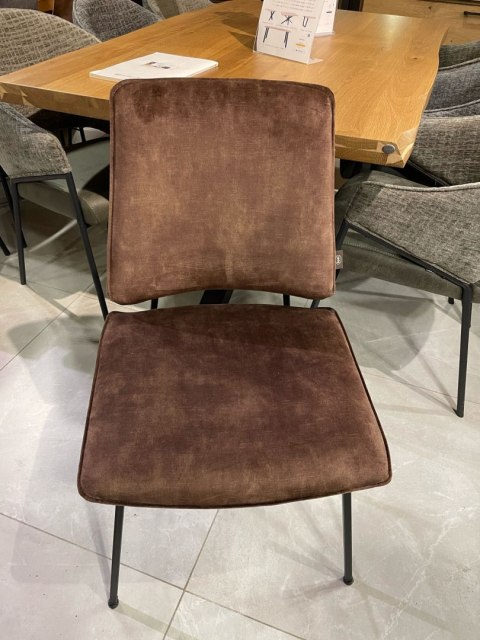 Krzesło Jadalniane FAAS / FAUSTO - Aksamit Karese Espresso