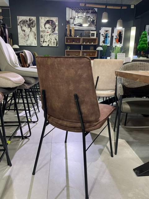 Krzesło Jadalniane FAAS / FAUSTO - Aksamit Karese Espresso