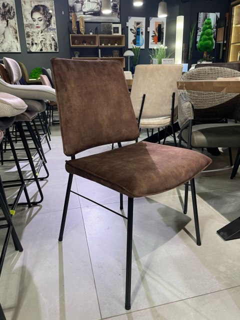 Krzesło Jadalniane FAAS / FAUSTO - Aksamit Karese Espresso