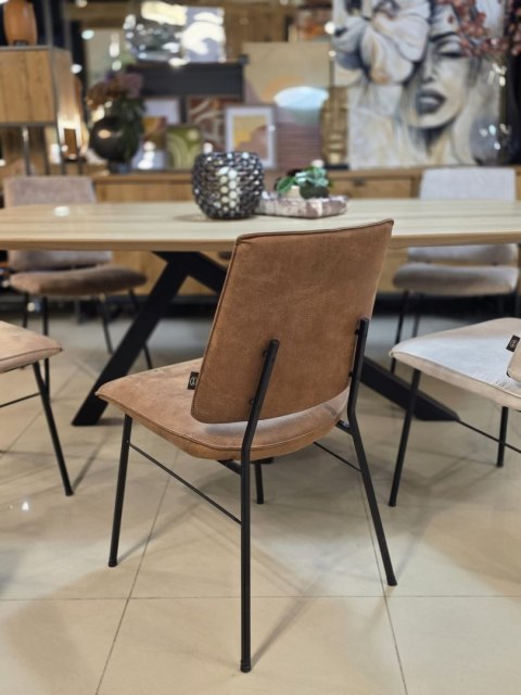 Krzesło Jadalniane FAAS / FAUSTO - Mikroskóra Taurus Koniak