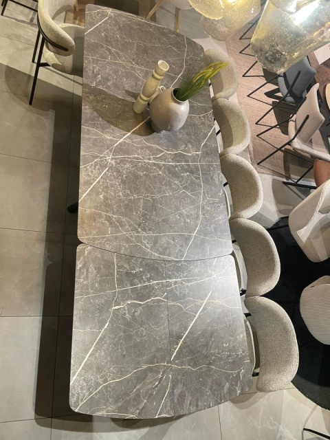 (K) Stół rozkładany z kolekcji Novello (HPL), marmur JASNY 200-278 cm Xooon