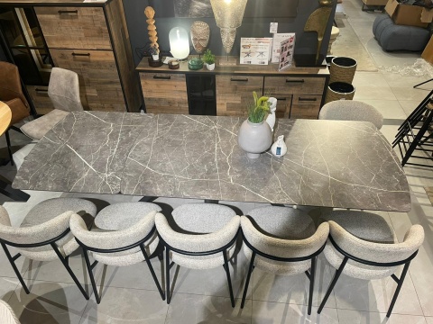 (K) Stół rozkładany z kolekcji Novello (HPL), marmur JASNY 200-278 cm Xooon