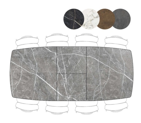 (M, od ręki) Stół Rozkładany PALACE 190-250 cm – Light Grey Marble / HPL jasnoszary