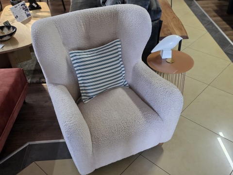 Fotel Uszak SCANDI TEDDY – Cream White / Off-White