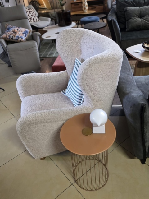 Fotel Uszak SCANDI TEDDY – Cream White / Off-White