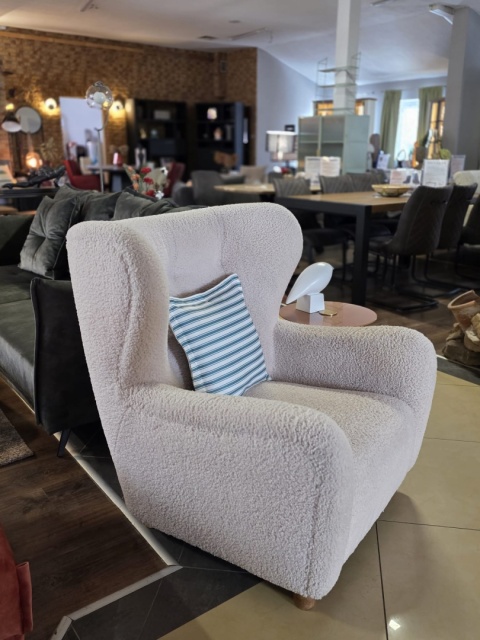 Fotel Uszak SCANDI TEDDY – Cream White / Off-White