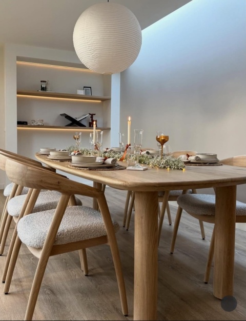 [M] Stół Jadalniany AZULO 210 cm – Massief Eiken / Natural Sand