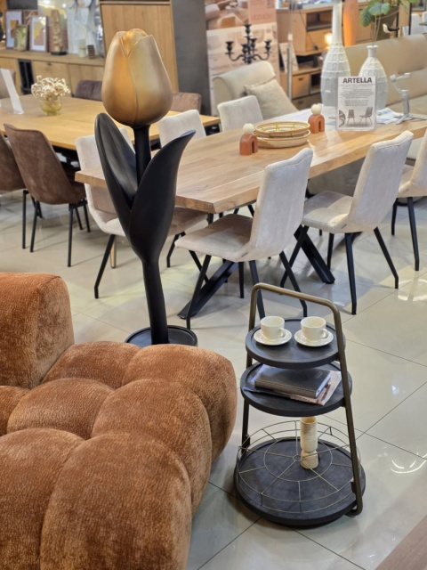 Rzeźba Podłogowa TULP DECO – Gold & Black (151 cm)