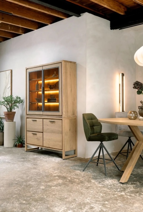 [M] Witryna NYSTEAD 140 cm – Dąb Dune Natural | Henders & Hazel