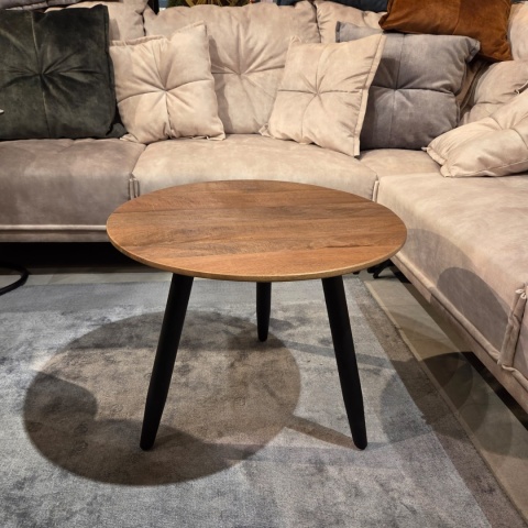 Stolik Kawowy TRAPANI – Drewno Mango Smoked – Ø 55 cm