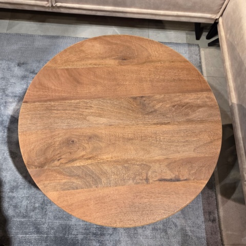 Stolik Kawowy TRAPANI – Drewno Mango Smoked – Ø 55 cm