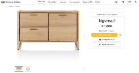 [M] Komoda Niska NYSTEAD 140 cm – Dąb Dune Natural | Henders & Hazel