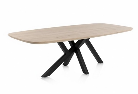 [R, od ręki] Stół Owalny SHIMLA 270 cm – Lity Dąb / Metalowa Noga Design