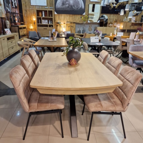 [M/R, od ręki] Stół Rozkładany NYON 170-230 cm – Natural Sand / Metalowy Pająk