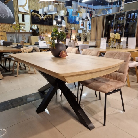 [M/R, od ręki] Stół Rozkładany NYON 170-230 cm – Natural Sand / Metalowy Pająk