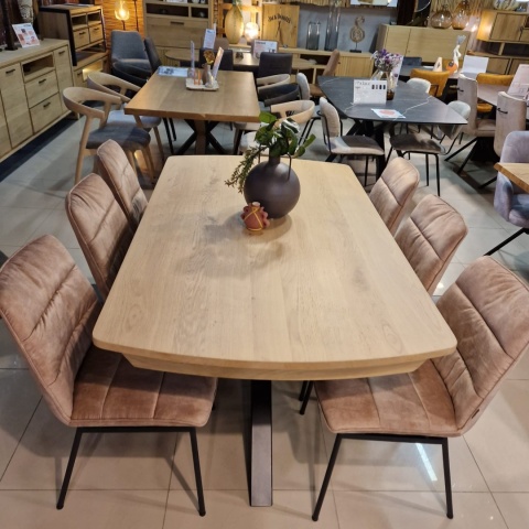 [M/R, od ręki] Stół Rozkładany NYON 170-230 cm – Natural Sand / Metalowy Pająk