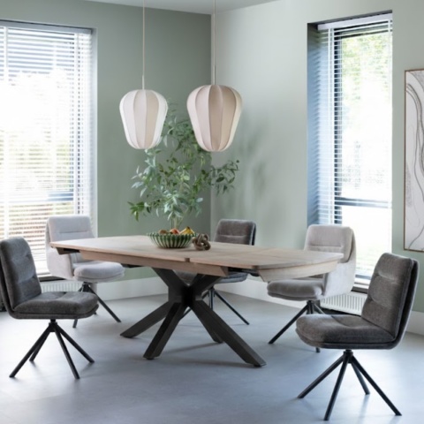 [M/R, od ręki] Stół Rozkładany NYON 170-230 cm – Natural Sand / Metalowy Pająk