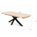 [M/R, od ręki] Stół Rozkładany NYON 170-230 cm – Natural Sand / Metalowy Pająk