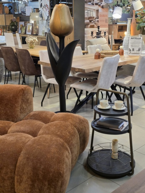 Stolik Pomocniczy / Patera James – 3-Poziomowy Metal i Drewno