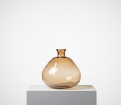 Szklany Wazon JAVI 33,5 cm – Bursztynowy / COCO maison