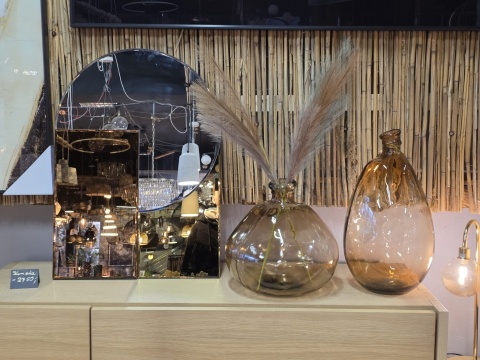 Szklany Wazon JAVI 33,5 cm – Bursztynowy / COCO maison