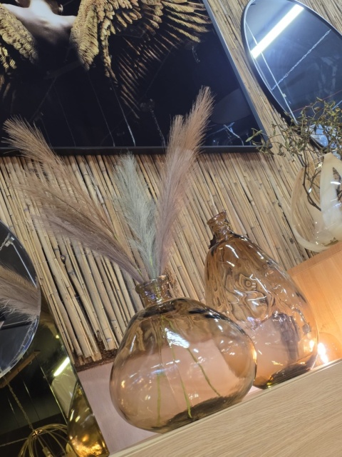 Szklany Wazon JAVI 33,5 cm – Bursztynowy / COCO maison