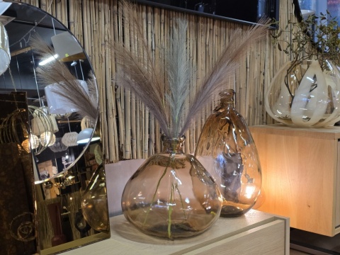 Szklany Wazon JAVI 33,5 cm – Bursztynowy / COCO maison