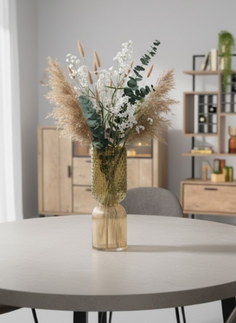 Wazon Szklany IMANI 38 cm – Miodowy/Oliwkowy | COCO maison