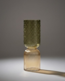 Wazon Szklany IMANI 38 cm – Miodowy/Oliwkowy | COCO maison