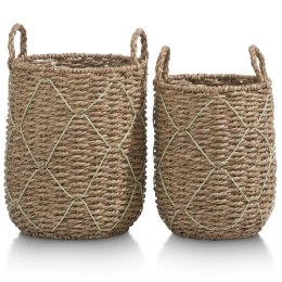Zestaw 2 koszy RIO - COCO maison - Pleciony Design z Miętowym Detalem