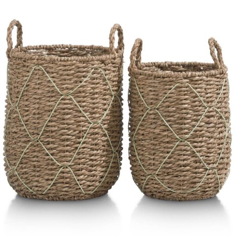 Zestaw 2 koszy RIO - COCO maison - Pleciony Design z Miętowym Detalem