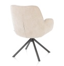 [na zamówienie] Fotel Obrotowy RILEY – Sprężyny Kieszeniowe – Tkanina Chenille – Kolor Crème