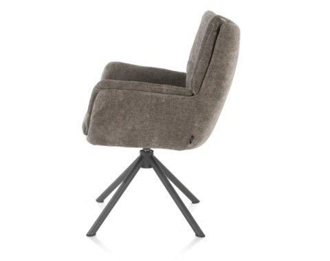 [od ręki] Fotel obrotowy JUNA z funkcją relax, tkanina Livigno chenille brązowy,