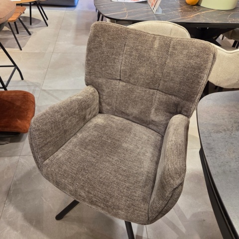 [od ręki] Fotel obrotowy JUNA z funkcją relax, tkanina Livigno chenille brązowy,