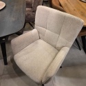 [R, od ręki] Fotel obrotowy JUNA, tkanina Livigno chenille kremowy, rama metal grafit