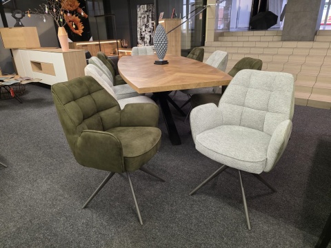 [na zamówienie] Krzesło jadalniane Bell – Antracytowa Mikrofibra CALABRIA / Obrotowe