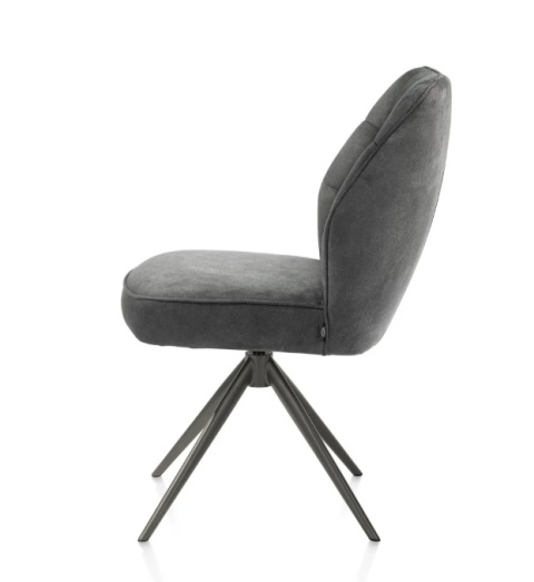 [na zamówienie] Krzesło jadalniane Bell – Antracytowa Mikrofibra CALABRIA / Obrotowe