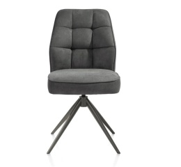 [na zamówienie] Krzesło jadalniane Bell – Antracytowa Mikrofibra CALABRIA / Obrotowe