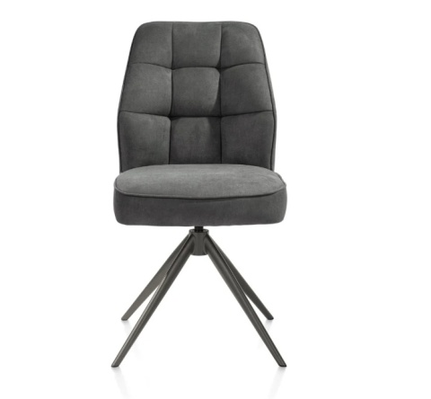 [na zamówienie] Krzesło jadalniane Bell – Antracytowa Mikrofibra CALABRIA / Obrotowe