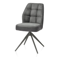 [na zamówienie] Krzesło jadalniane Bell – Antracytowa Mikrofibra CALABRIA / Obrotowe