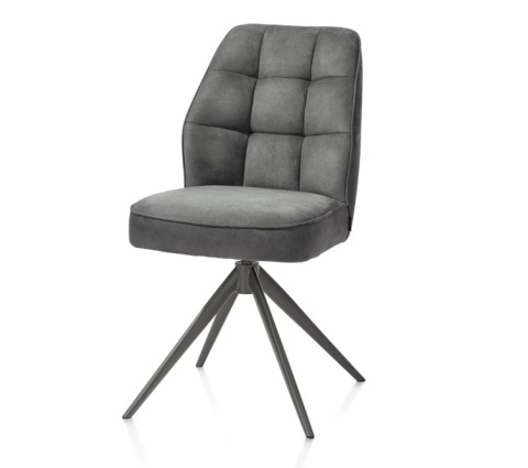 [na zamówienie] Krzesło jadalniane Bell – Antracytowa Mikrofibra CALABRIA / Obrotowe