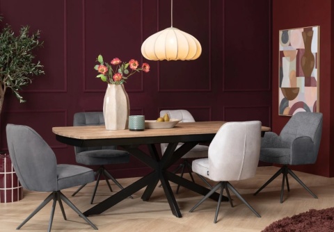 [na zamówienie] Krzesło jadalniane Bell – Antracyt / Miks Tkanin / Obrotowe/ CALABRIA-VADA