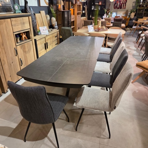 [K, od ręki] Krzesło MONACO – Tkanina Chenille TOBA (Antracyt)