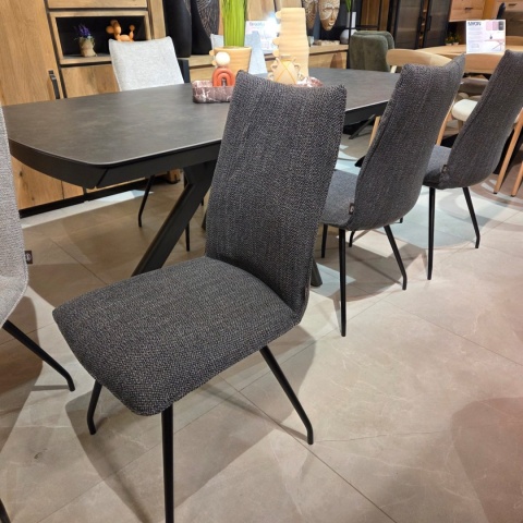 [K, od ręki] Krzesło MONACO – Tkanina Chenille TOBA (Antracyt)