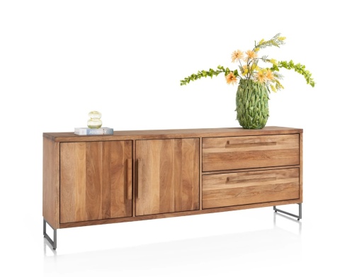 [K] Komoda Everest 220 cm – Wędzone Mango i Metal – Happy@Home