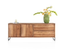 [K] Komoda Everest 220 cm – Wędzone Mango i Metal – Happy@Home